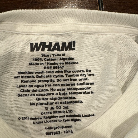WHAM! Graphic Long Sleeve T-Shirt Band Tee Size M Cotton - Picture 8 of 8